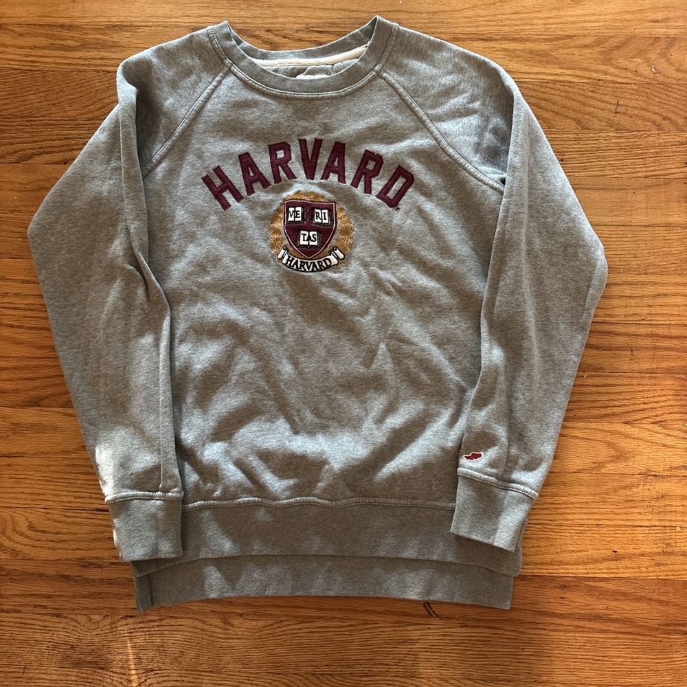 LEAGUE COLLEGIATE OUTFITTERS WOMENS SMALL HARVARD GREY SWEATSHIRT